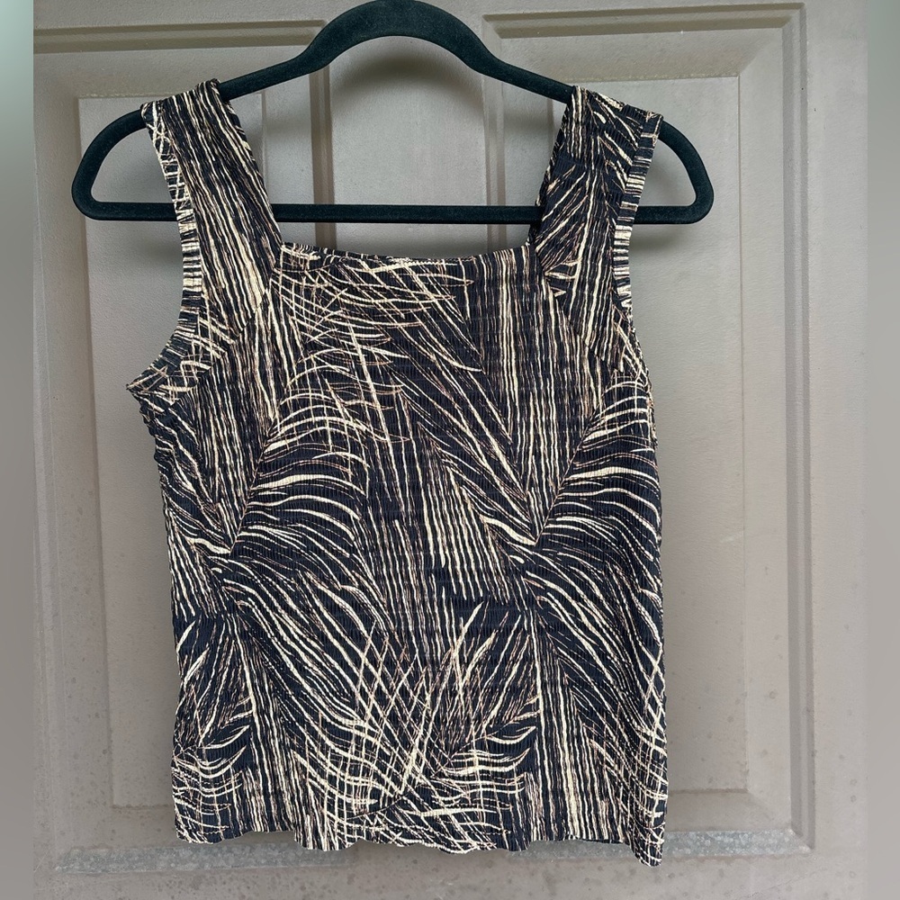 Vintage RAFAEL Black and Beige Abstract Top